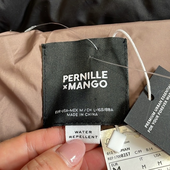 Pernille X Mango Anorak Puffer Cropped Jacket Black Women M NWT Water Repellent - Picture 6 of 15